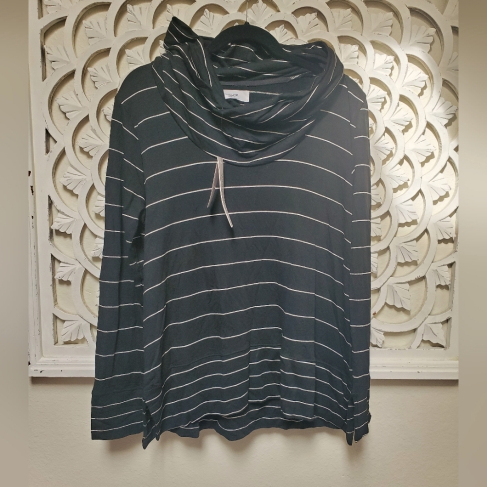 Workshop Republic Clothing Super Soft Knit Black And White Striped Large